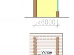Опирание балки односкатной кровли в двух точках в узком доме